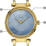 Guess Park Avenue Blue Dial Gold Steel Strap Watch For Women - W0695L2 Buy Now By Guess