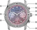 Guess Confetti Multicolored Dial Silver Steel Strap Watch For Women - W0774L1 Buy Now By Guess