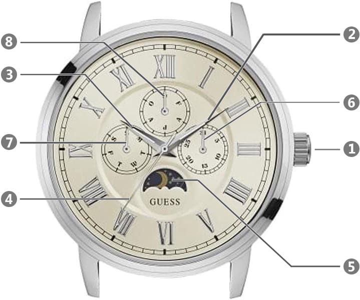 Guess Delancy White Dial Silver Mesh Bracelet Watch for Men - W0871G4 Buy Now By Guess