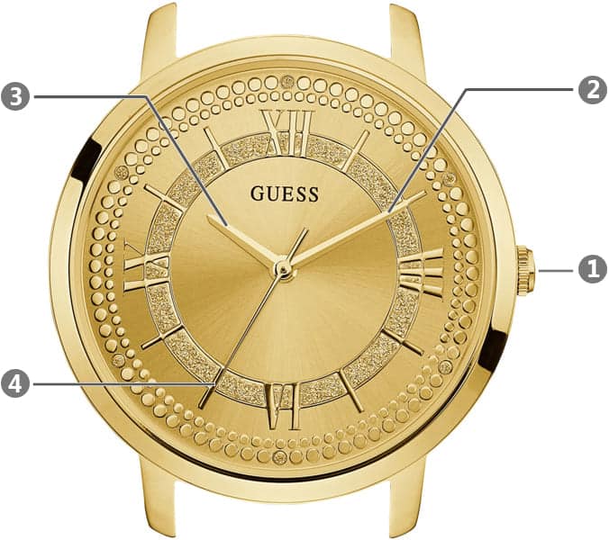 Guess Montauk Gold Dial Gold Steel Strap Watch for Women - W0933L2 Buy Now By Guess