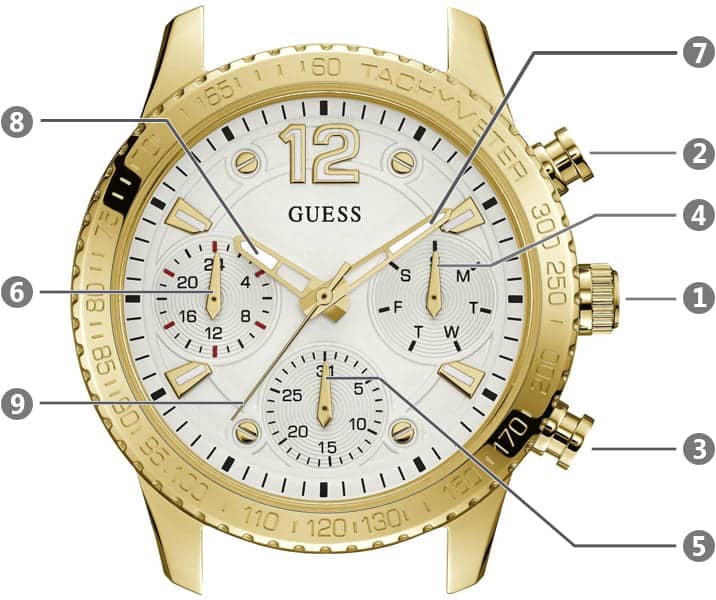 Guess Marina Multifunction White Dial White Rubber Strap Watch for Women - W1025L5 Buy Now By Guess