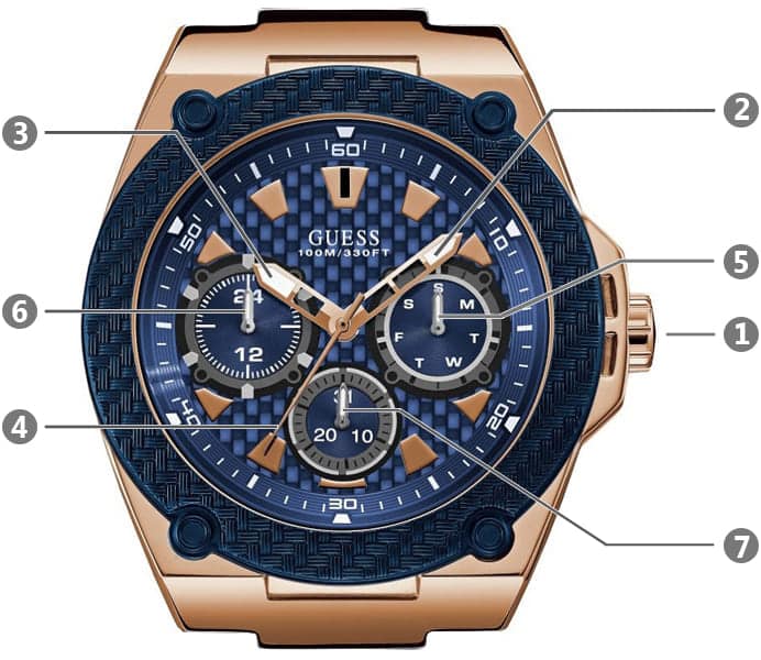 Guess Legacy Chronograph Blue Dial Blue Rubber Strap Watch For Men - W1049G9 Buy Now By Guess