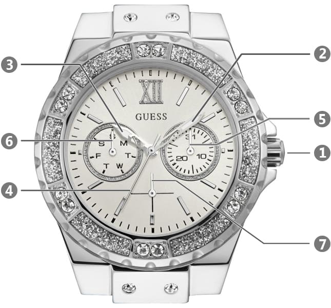 Guess Limelight Crystals White Dial Blue Rubber Strap Watch for Women - W1053L5 Buy Now By Guess