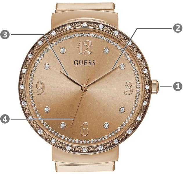 Guess Chiffon Rose Gold Dial Mesh Bracelet Watch For Women - W1083L3 Buy Now By Guess