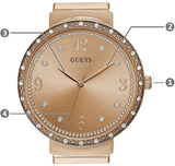 Guess Chiffon Rose Gold Dial Mesh Bracelet Watch For Women - W1083L3 Buy Now By Guess