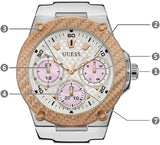 Guess Zena Quartz White Dial Pink Rubber Strap Watch For Women - W1094L4 Buy Now By Guess