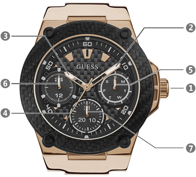 Guess Zena Chronograph Black Dial Black Rubber Strap Watch For Women - W1094L6 Buy Now By Guess