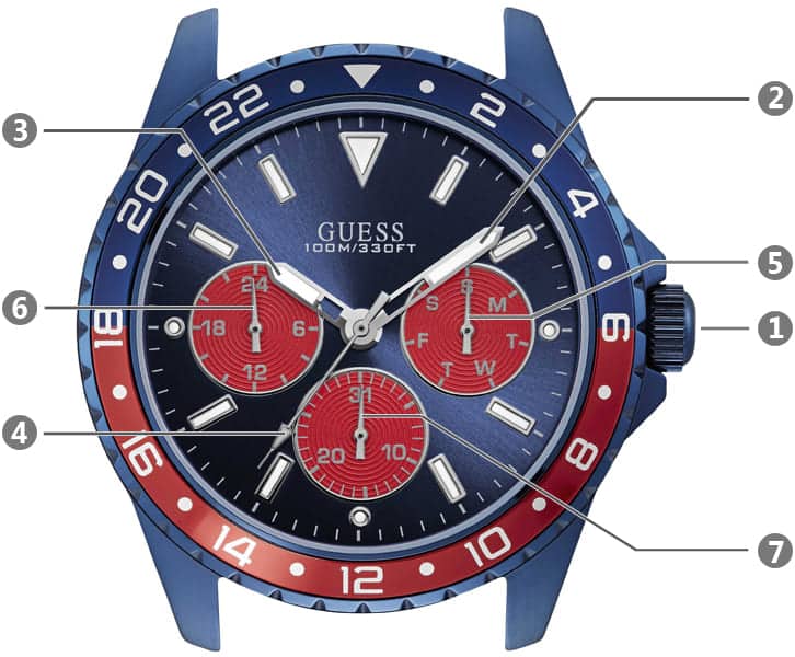Guess Odyssey Analog Blue Dial Blue Rubber Strap Watch For Men - W1108G1 Buy Now By Guess