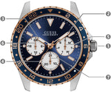 Guess Odyssey Multifunction Blue Dial Blue Rubber Strap Watch For Men - W1108G4 Buy Now By Guess