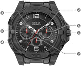Guess Genesis Quartz Black Dial Black Silicone Strap Watch For Men - W1254G2 Buy Now By Guess