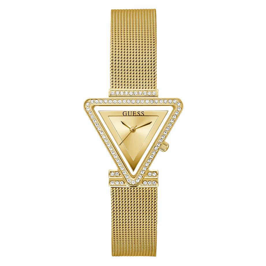 Guess Fame Diamonds Gold Dial Gold Mesh Bracelet Watch for Women - GW0508L2 Buy Now By Guess