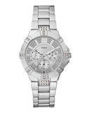 Guess Vista Diamonds Silver Dial Silver Steel Strap Watch for Women - W12080L1 Buy Now By Guess