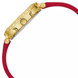 Guess Solstice Diamonds Gold Dial Red Rubber Strap Watch for Women - GW0484L1 Buy Now By Guess