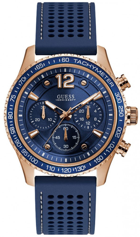 Guess Fleet Blue Dial Blue Rubber Strap Watch for Men - W0971G3 Buy Now By Guess