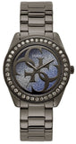 Guess G Twist Diamonds Purple Dial Black Steel Strap Watch For Women - W1201L4 Buy Now By Guess