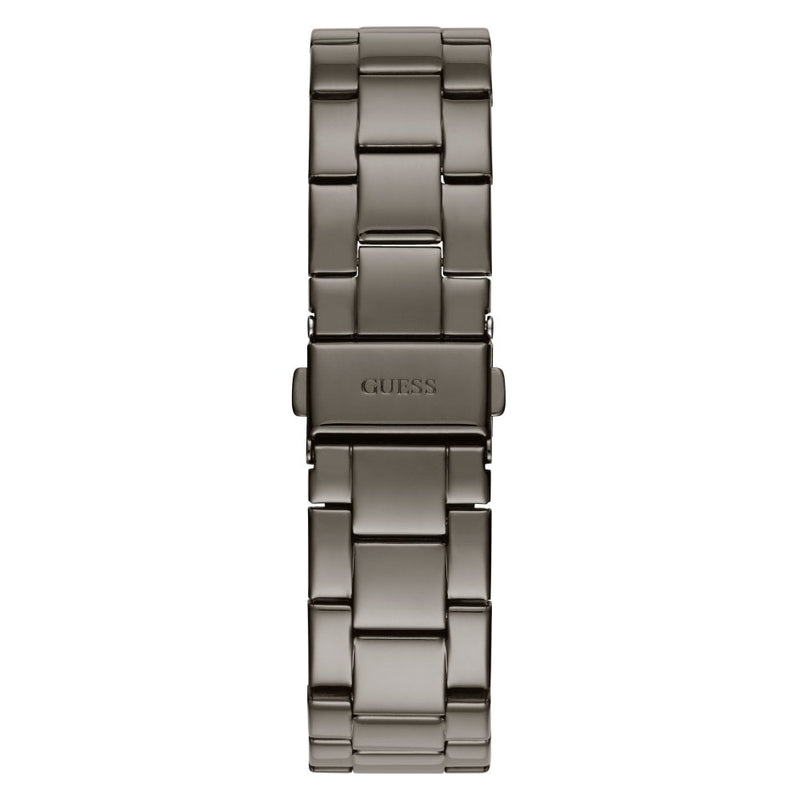 Guess G Twist Diamonds Purple Dial Black Steel Strap Watch For Women - W1201L4 Buy Now By Guess