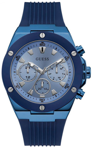 Guess Poseidon Blue Dial Blue Rubber Strap Watch for Men - GW0057G3 Buy Now By Guess