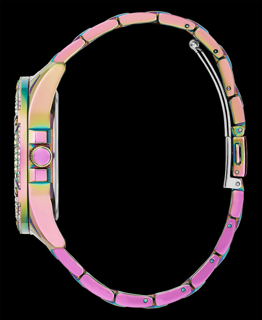 Guess Crown Jewel Diamonds Purple Dial Purple Steel Strap Watch for Women - GW0410L4 Buy Now By Guess