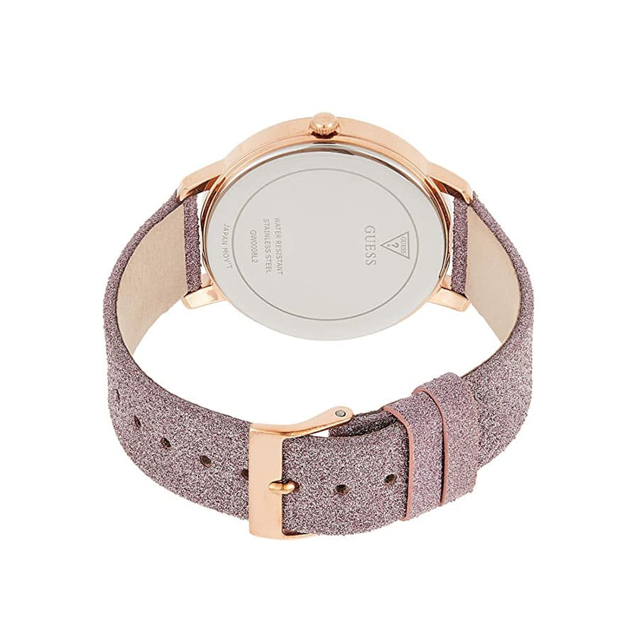Guess Mariposa Pink Dial Pink Leather Strap Watch for Women - GW0008L2 Buy Now By Guess
