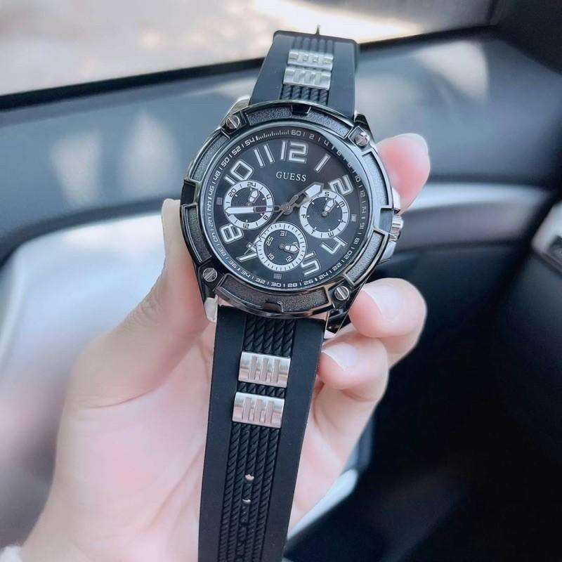 Guess Delta Black Dial Black Silicone Strap Watch for Men - GW0051G1 Buy Now By Guess