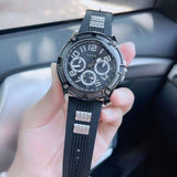 Guess Delta Black Dial Black Silicone Strap Watch for Men - GW0051G1 Buy Now By Guess