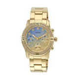 Guess Confetti Diamonds Gold Dial Gold Steel Strap Watch for Women - W0774L2 Buy Now By Guess
