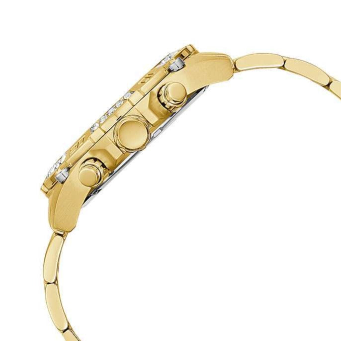 Guess Trophy Diamonds Black Dial Gold Steel Strap Watch for Men - GW0390G2 Buy Now By Guess