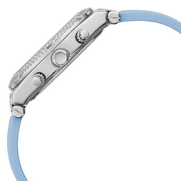 Guess Heiress Diamonds Blue Dial Blue Rubber Strap Watch for Women - GW0407L1 Buy Now By Guess