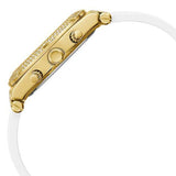 Guess Heiress Diamonds Gold Dial White Rubber Strap Watch for Women - GW0407L2 Buy Now By Guess