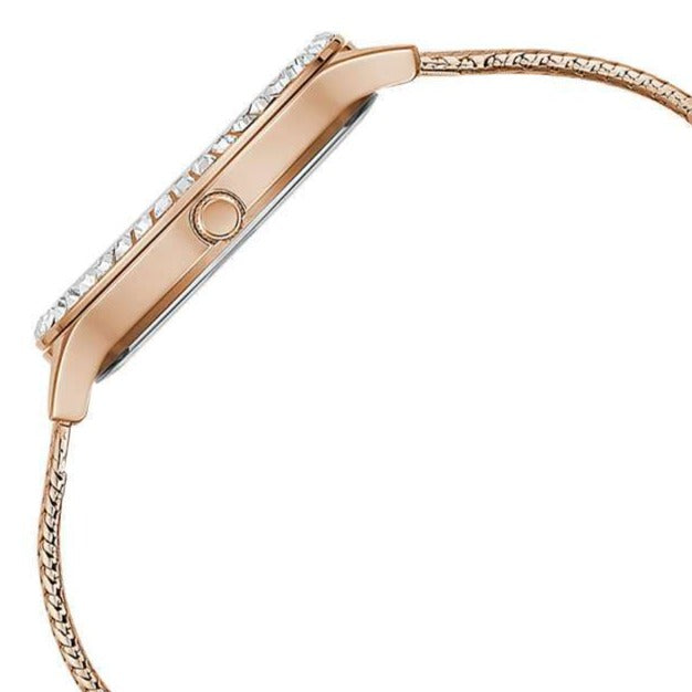 Guess Soiree Diamonds Rose Gold Dial Rose Gold Mesh Bracelet Watch for Women - GW0402L3 Buy Now By Guess
