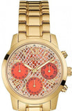 Guess Mini Sunrise Quartz Analog Orange Dial Gold Steel Strap Watch For Women - W0448L7 Buy Now By Guess