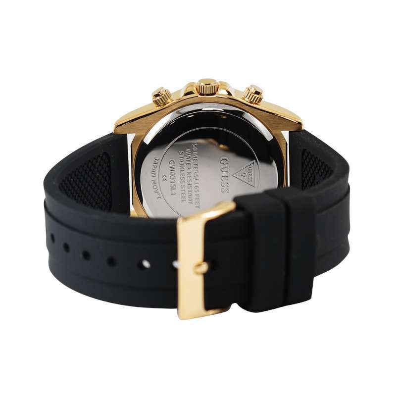 Guess Eclipse Multi Function Black Dial Black Rubber Strap Watch for Women - GW0315L1 Buy Now By Guess