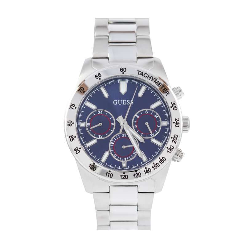 Guess Altitude Chronograph Blue Dial Silver Steel Strap Watch for Men - GW0329G1 Buy Now By Guess