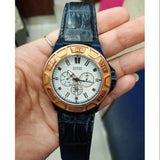 Guess Force Multi Function White Dial Blue Leather Strap Watch For Men - W0674G7 Buy Now By Guess