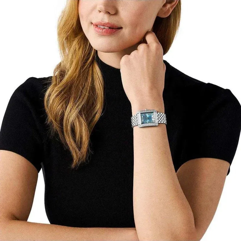 Michael Kors Emery Analog Three Hand Blue Dial Silver Steel Strap Watch for Women - MK4829 Buy Now By Michael Kors