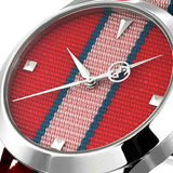 Gucci G Timeless Quartz Red Dial Two Tone NATO Strap Watch For Men - YA1264070 Buy Now By Gucci