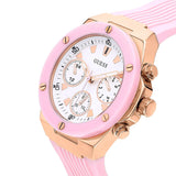 Guess Athena White Dial Pink Rubber Strap Watch For Women - GW0030L4 Buy Now By Guess
