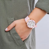 Guess Athena White Dial Pink Rubber Strap Watch For Women - GW0030L4 Buy Now By Guess