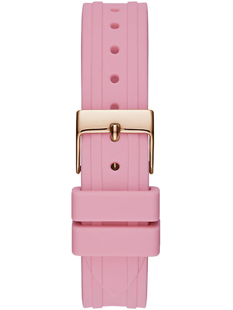 Guess Cosmo Diamonds Silver Dial Pink Silicone Strap Watch for Women - GW0034L3 Buy Now By Guess