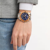 Guess Commander Chronograph Blue Dial Two Tone Steel Strap Watch for Men - GW0056G5 Buy Now By Guess