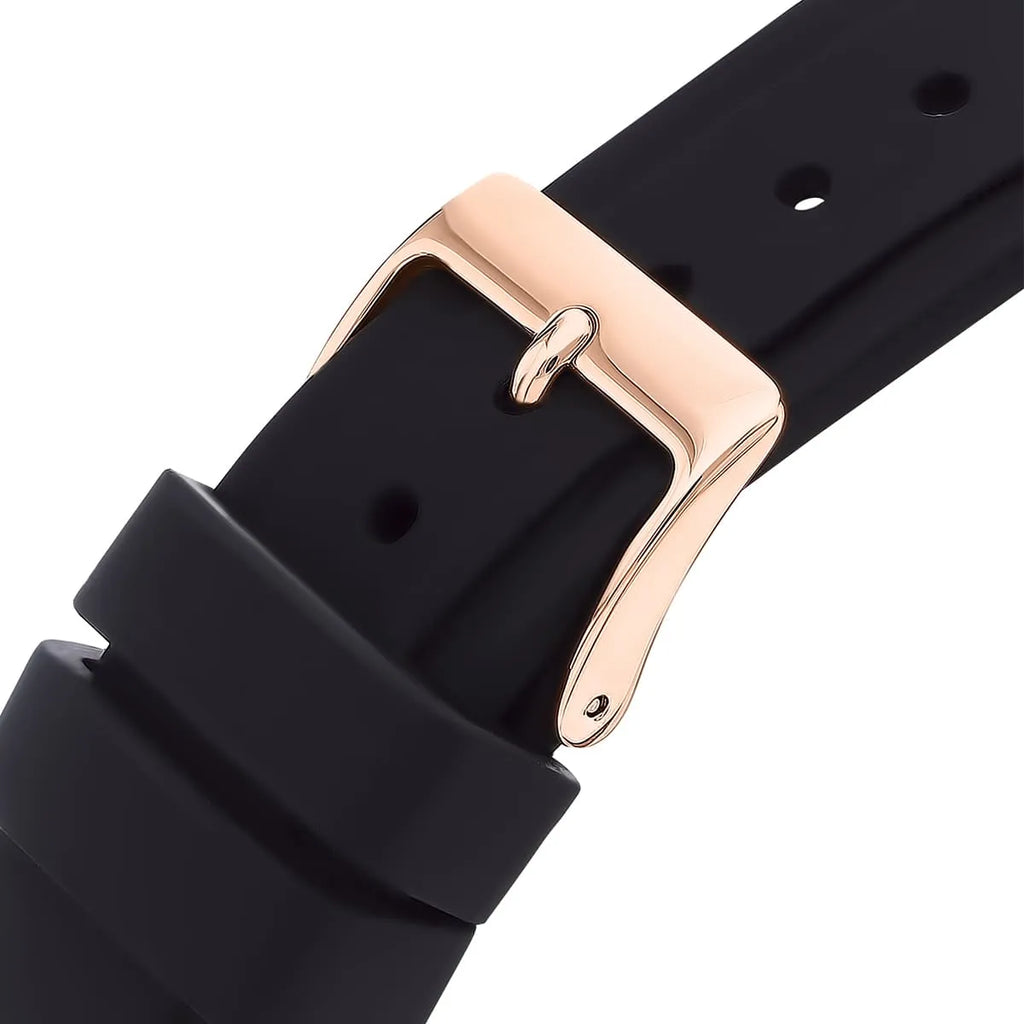 Guess Solstice Diamonds Black Mother of Pearl Dial Black Rubber Strap Watch for Women - GW0113L2 Buy Now By Guess