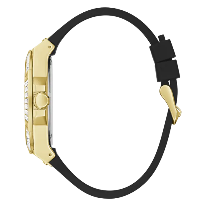 Guess Zeus Chronograph Diamonds Black Dial Black Silicone Strap Watch For Men - GW0208G2 Buy Now By Guess