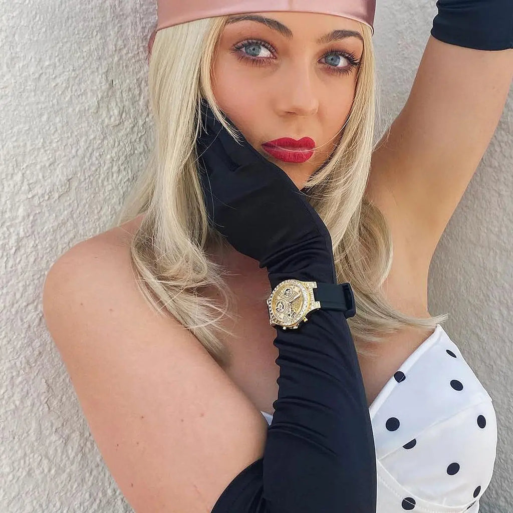 Guess Moonlight Crystals Silver Dial Black Silicone Strap Watch For Women - GW0257L1 Buy Now By Guess