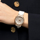 Guess Moonlight Diamonds White Dial White Rubber Strap Watch for Women - GW0257L2 Buy Now By Guess