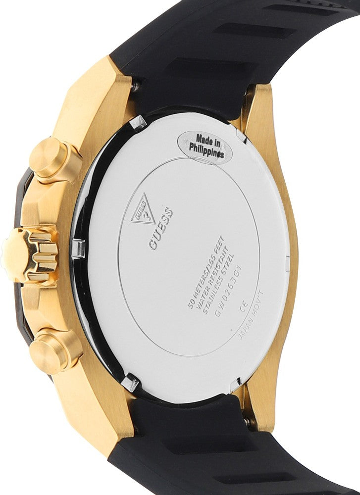 Guess Momentum Black Dial Black Rubber Strap Watch for Men - GW0263G1 Buy Now By Guess
