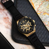 Guess Momentum Black Dial Black Rubber Strap Watch for Men - GW0263G1