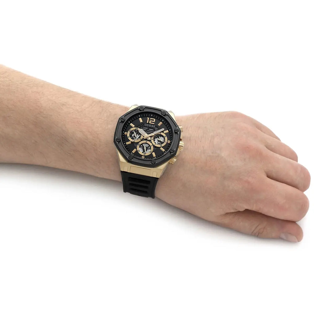 Guess Momentum Black Dial Black Rubber Strap Watch for Men - GW0263G1 Buy Now By Guess