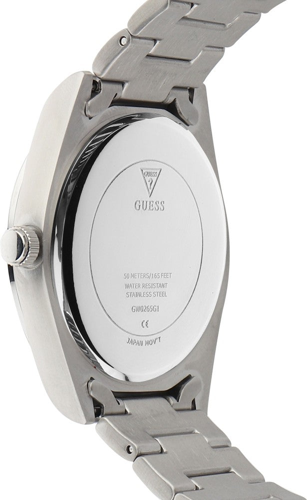 Guess Connoisseur Black Dial Silver Steel Strap Watch for Men - GW0265G1 Buy Now By Guess