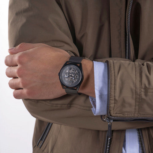 Guess Analog Multifunction Black Dial Black Mesh Bracelet Watch for Men - GW0368G3 Buy Now By Guess