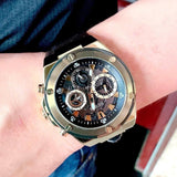 Guess Poseidon Chronograph Black Dial Black Silicone Strap Watch For Men - GW0425G1 Buy Now By Guess